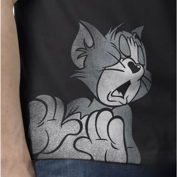 New Black Tom And Jerry Printed T-shirt